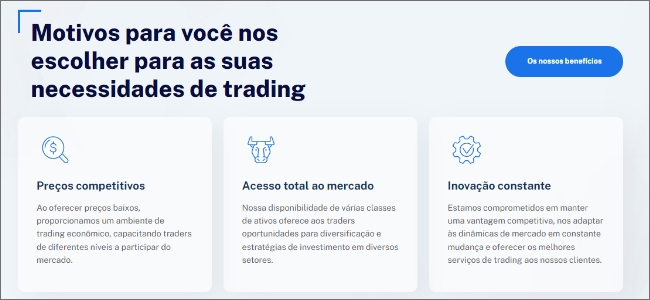 Motivos para você nos escolher para as suas necessidades de trading
